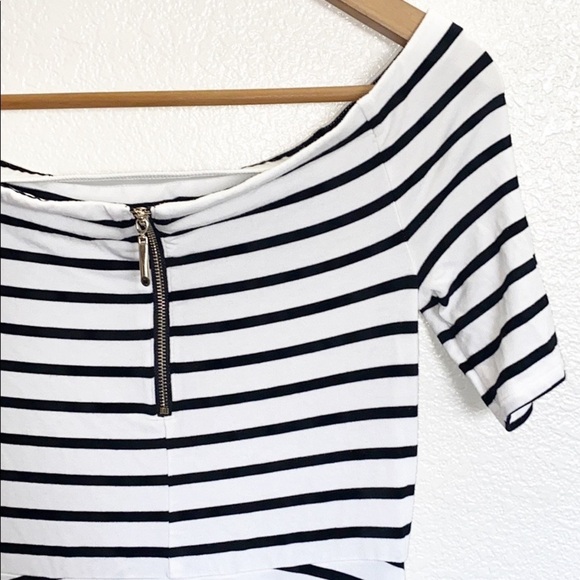 WHBM Striped Skater Off Shoulder Mini Dress - Picture 5 of 11